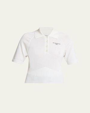 Givenchy Cropped Short-Sleeve Polo Shirt - Natural