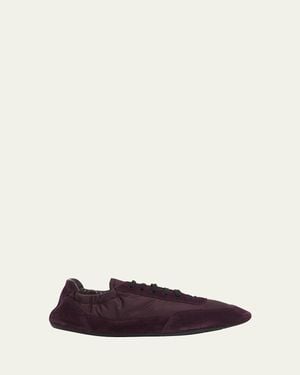 Prada Collapse Low-Top Suede Sneakers - Red