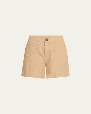 Vince Mid-Rise Hemp Shorts - Natural