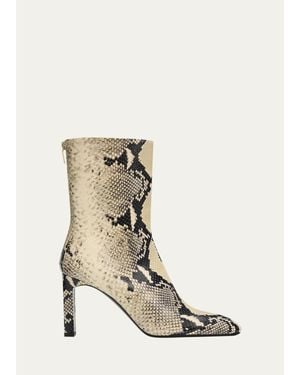 TOTEME 85Mm Bar Python-Embossed Leather Ankle Boots - Natural