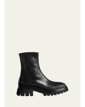 KHAITE 35Mm Fallon Leather Ankle Boots - Black