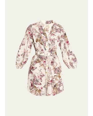 L'Agence Kiersten Belted Mini Shirtdress - Pink