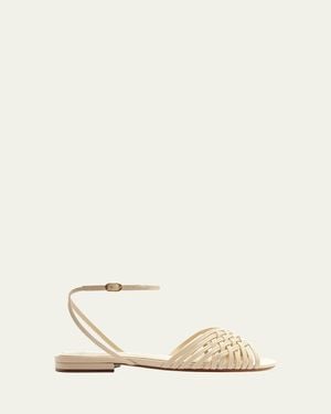 Alexandre Birman Lilian Leather Flat Sandals - Natural