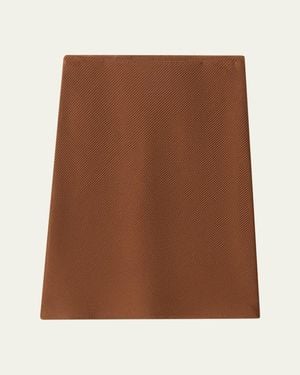 Miu Miu Diagonal Rib Silk Skirt - Brown