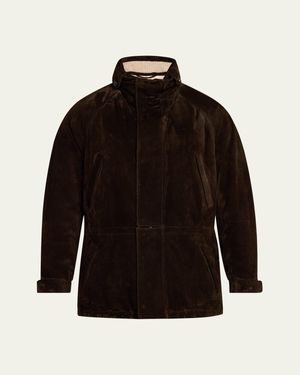 Loro Piana Icer Suede Field Jacket - Black