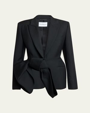 Givenchy Wool-Mohair Bow Jacket - Black