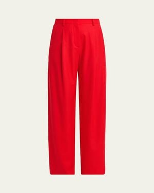 Giorgio Armani Wide-Leg Virgin Wool Pants - Red