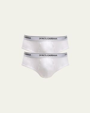 Dolce & Gabbana Two-Pack Jersey Stretch Logo Briefs - Natural