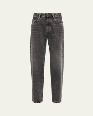 Brunello Cucinelli Mid-Rise Straight-Leg Pants - Gray