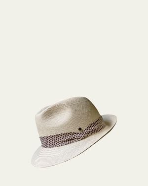 Inverni Small-Brim Panama Straw Hat - Natural