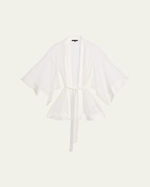 Kiki de Montparnasse Petite Fleur Sheer Lace Kimono Robe - Natural