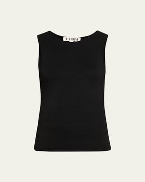 ÉTERNE Sleeveless Crewneck Top - Black