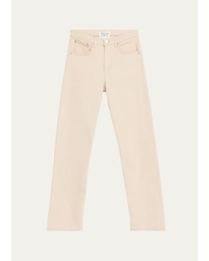 Twp Kent Cotton-Blend Straight-Leg Jeans - Natural
