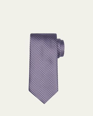 Tom Ford Linen Jacquard Tie - Purple