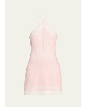 Shani Shemer Oliver Halter Mini Dress - Pink