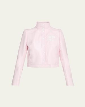 Courreges Textured Vinyl Crop Jacket - Pink