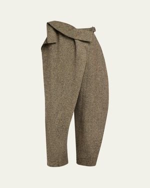 JW Anderson Structured Fold Over Wide-Leg Pants - Multicolor
