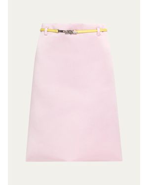 Marc Jacobs Silk-Blend Belted Midi Skirt - Pink