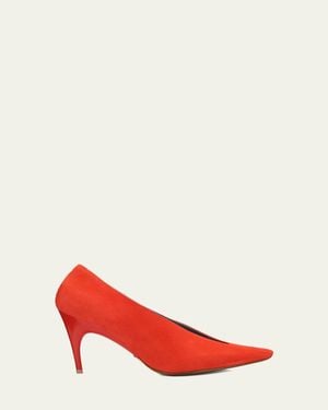 Balenciaga 90Mm Duchesse Suede Pumps - Red