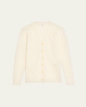 LoveShackFancy Brynnella Cashmere Cardigan - Natural