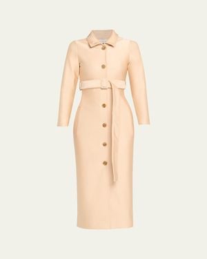 Marie Adam-Leenaerdt Slim-Fit Long Trench Coat - Natural