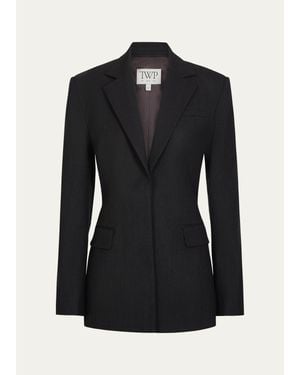 Twp Notched Sloped Blazer - Black