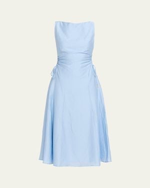 Anna Quan Mai Satin Midi Dress - Blue