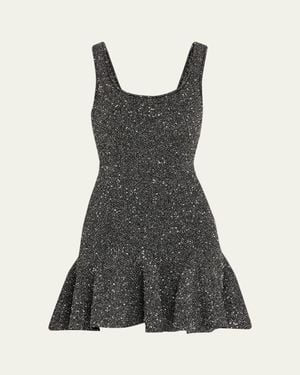 LoveShackFancy Sarajane Sequined Stretch Knit Mini Dress - Black