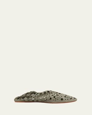 Alaïa Neo Vienne Suede Slippers - Natural