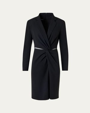 Akris Twisted Waist Cutout Blazer Dress - Black