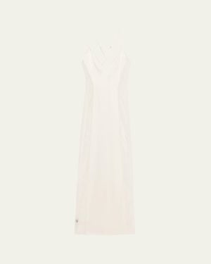 LIVY Amy Lace-Inset Silk Satin Maxi Babydoll - Natural