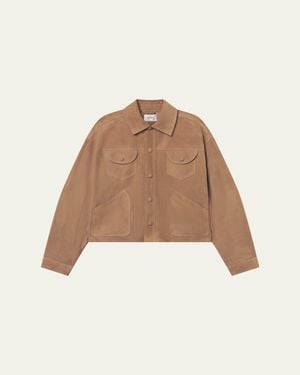 FRAME The Suede Utility Jacket - Natural