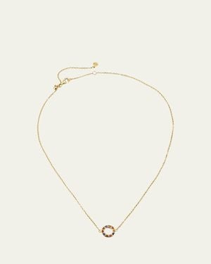 Jan Leslie Lapis, Tigers Eye, And Carnelian Dash Circle Station Necklace - Natural