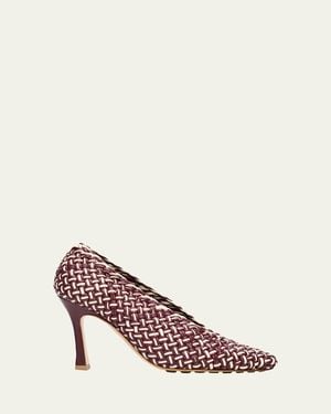 Bottega Veneta 90Mm Sofia Intrecciato Leather Pumps - Pink