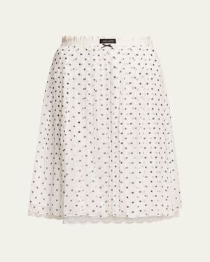 Marc Jacobs Polka-Dot Layered Crinkle Chiffon Mini Skirt - White
