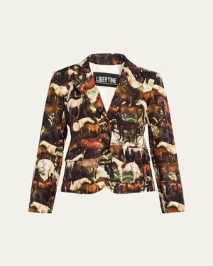Libertine Take The Reins Silk Single-Breasted Jacket - Multicolor