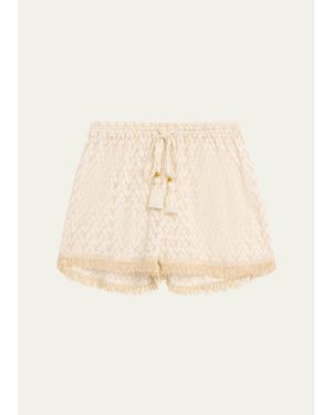 Ramy Brook Mina Zig-Zag Knit Shorts - Natural