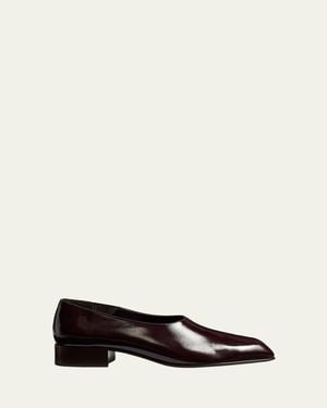 KHAITE Colt Leather Slip-On Loafers - Red