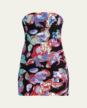 16Arlington Stell Sequined Floral Mini Dress - Multicolor