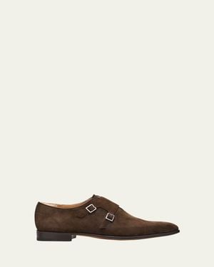 Berluti Demsure Flex Suede Double-Monk Strap Loafers - Brown