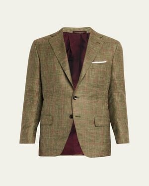 Kiton Windowpane Cashmere Blend Suit - Green
