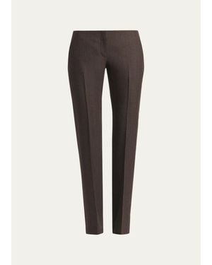 McQueen Sweetheart Ticking Striped Straight-Leg Pants - Gray