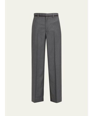 WE-AR4 Tuxedo Pinstripe Straight-Leg Pants - Gray