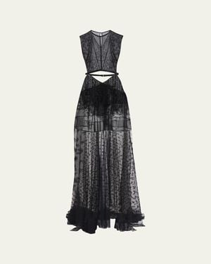 Stella McCartney Chantilly Lace Cutout Maxi Dress - White