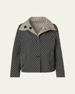 Akris Punto Polka-Dot Single-Breasted Jacket - Blue