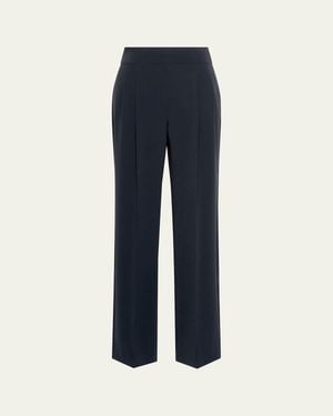 Max Mara Pleated Straight-Leg Pants - Blue