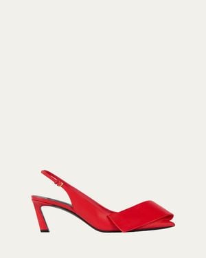 Givenchy 65Mm Twist Leather Slingback Pumps - Red