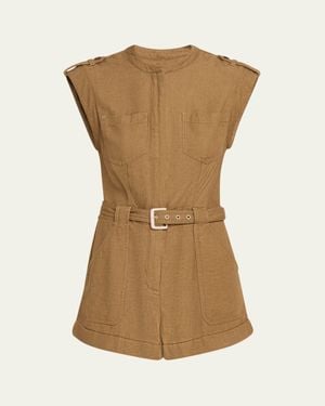 Jonathan Simkhai Tinka Belted Romper - Natural