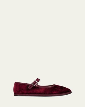 Vibi Venezia Velvet Mary Jane Ballerina Flats - Multicolor