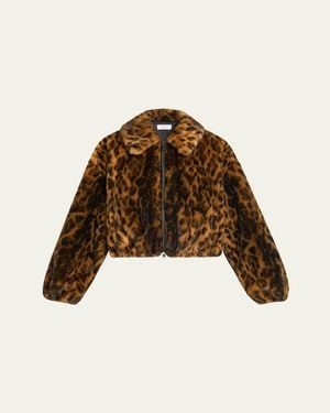 A.L.C. Esme Leopard Faux Fur Jacket - Brown
